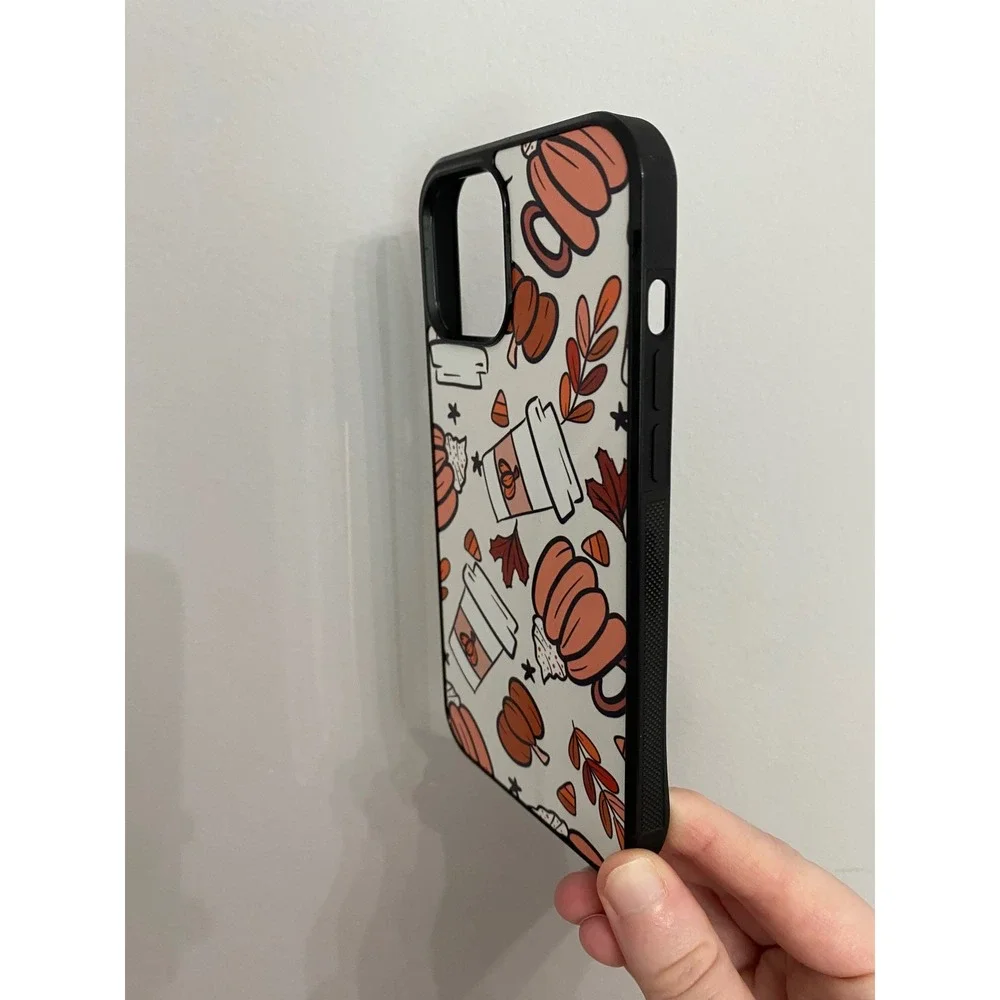 Phone Case iPhone 12 Pro Max Multicolor Autumn Pumpkin Coffee Fall Print Cover